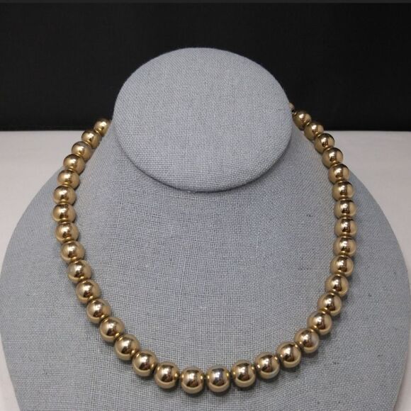 VINTAGE SIGNED NAPIER HEAVY GOLD TONE 16 1/4" NECKLACE - Picture 6 of 11
